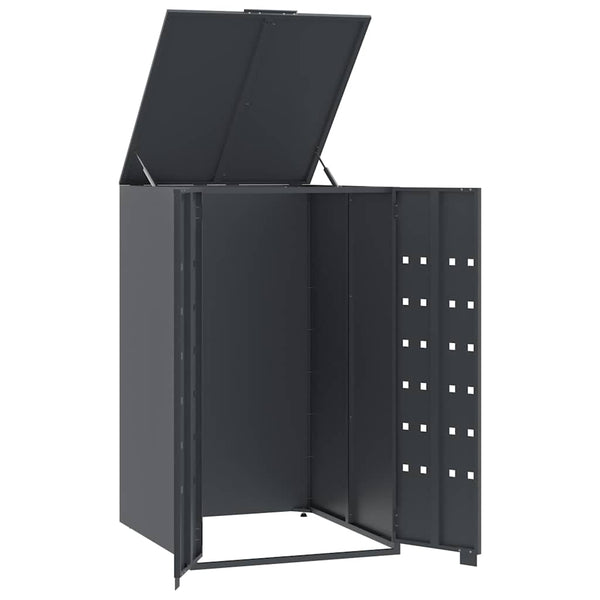 Mülltonnenbox Einzeltonne Anthrazit Stahl 69x79x117 cm