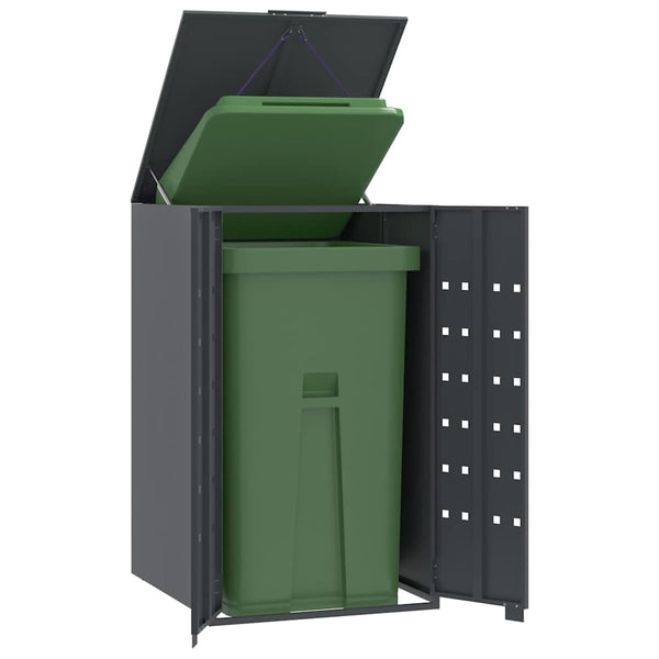 Mülltonnenbox Einzeltonne Anthrazit Stahl 69x79x117 cm