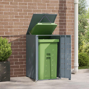 Mülltonnenbox Stahl Grau für 1 Tonne