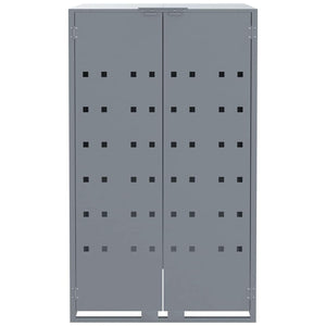 Mülltonnenbox Stahl Grau für 1 Tonne
