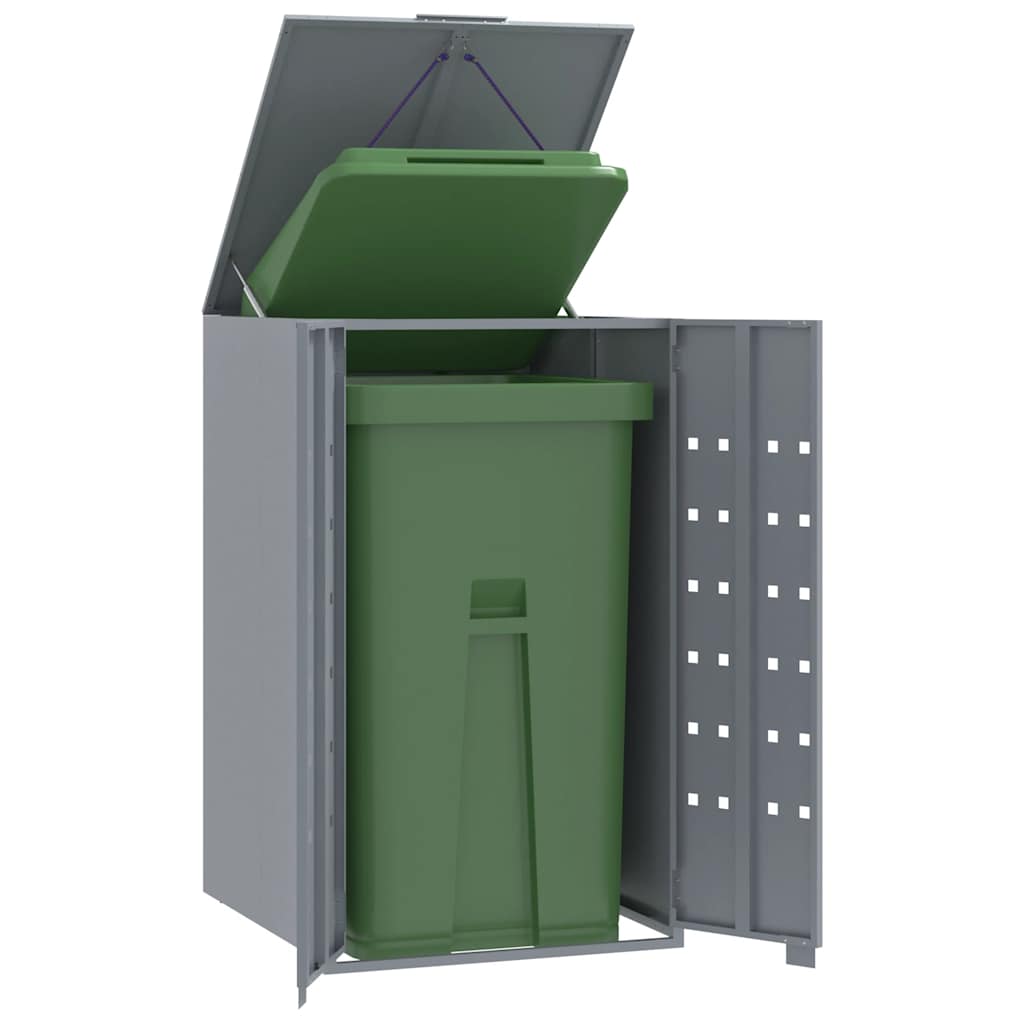 Mülltonnenbox Stahl Grau für 1 Tonne