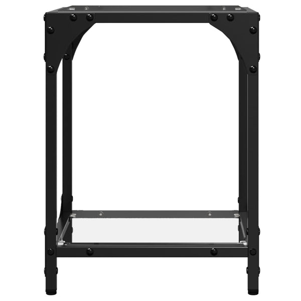 Couchtisch Glas Transparent 30x30x40 cm Stahl