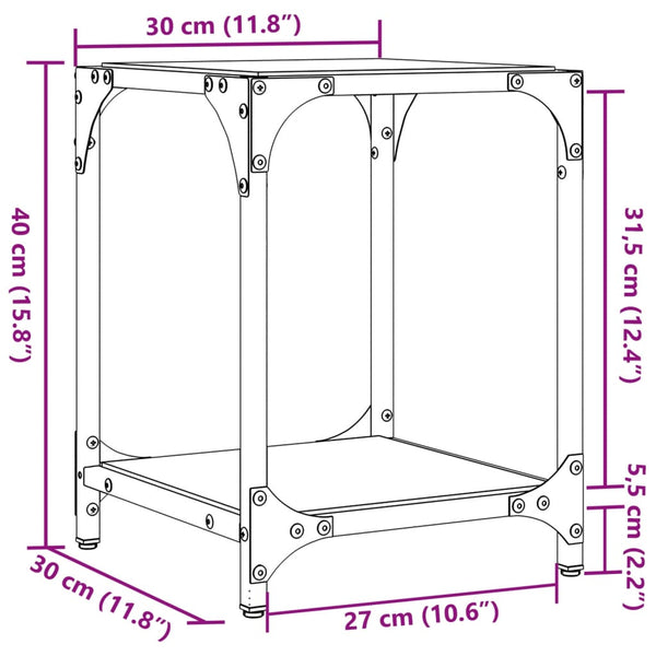 Couchtische mit Glasplatte, 2er-Set