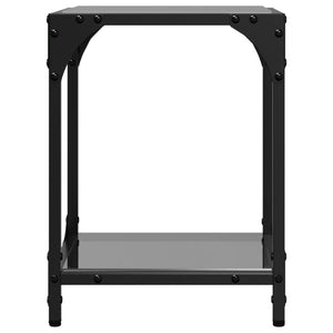 Couchtische mit Glasplatte, 2er-Set, Schwarz