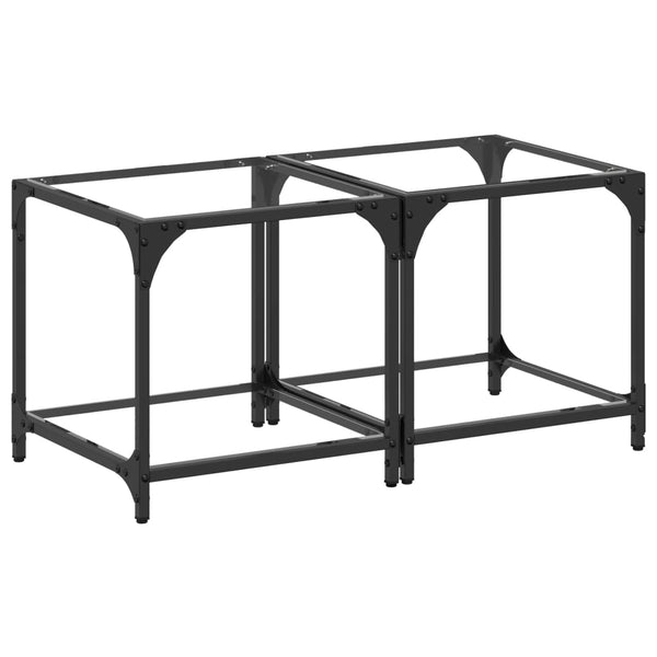 Couchtische mit Glasplatte, 2er Set