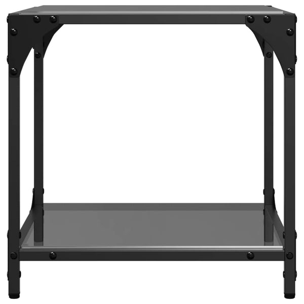 Couchtisch Schwarz mit Glasplatte 40x40 cm