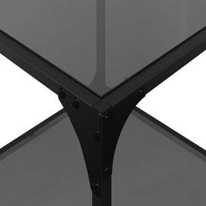 Couchtische mit Glasplatte, 2er-Set, Schwarz