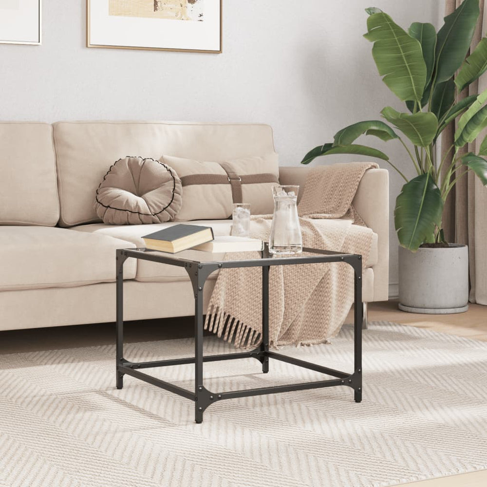 Couchtisch Glasplatte Transparent 50x50 cm
