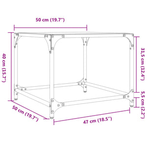 Couchtisch Glasplatte Transparent 50x50 cm