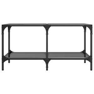 Schwarzer Couchtisch mit Glasplatte