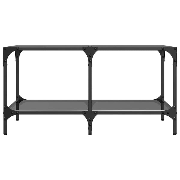 Schwarzer Couchtisch mit Glasplatte