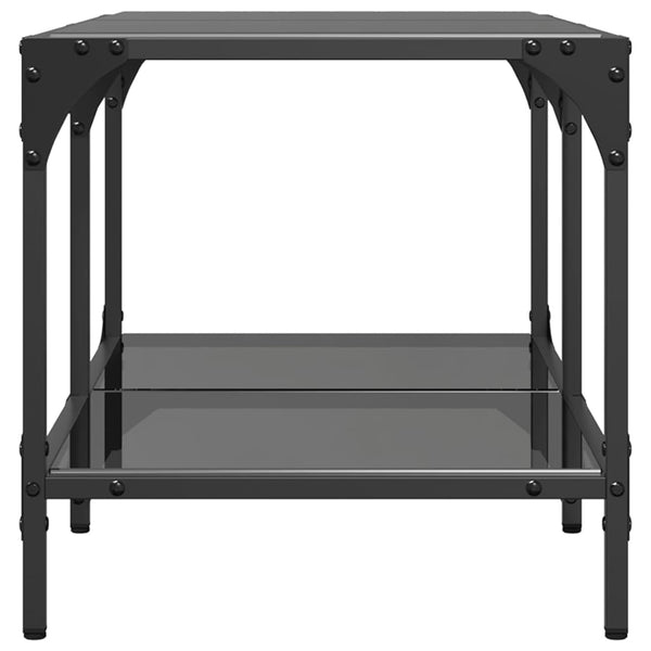 Schwarzer Couchtisch mit Glasplatte