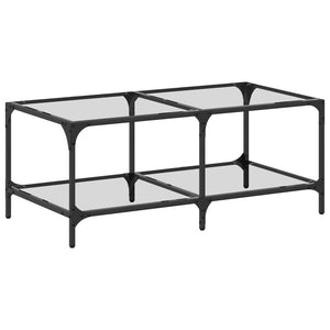 Couchtisch mit Glasplatte, 98,5 cm, Transparent
