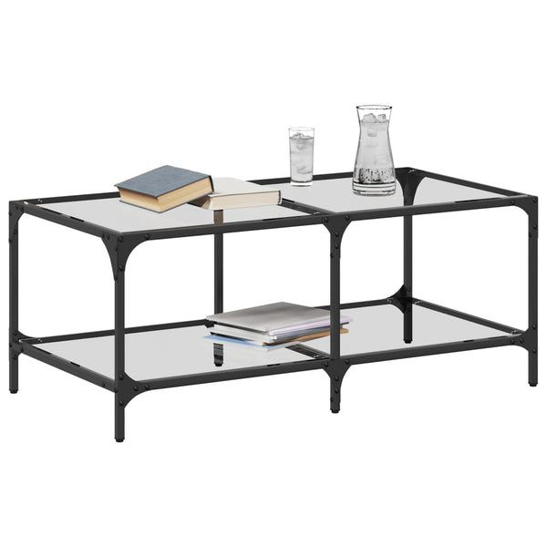 Couchtisch mit Glasplatte, 98,5 cm, Transparent