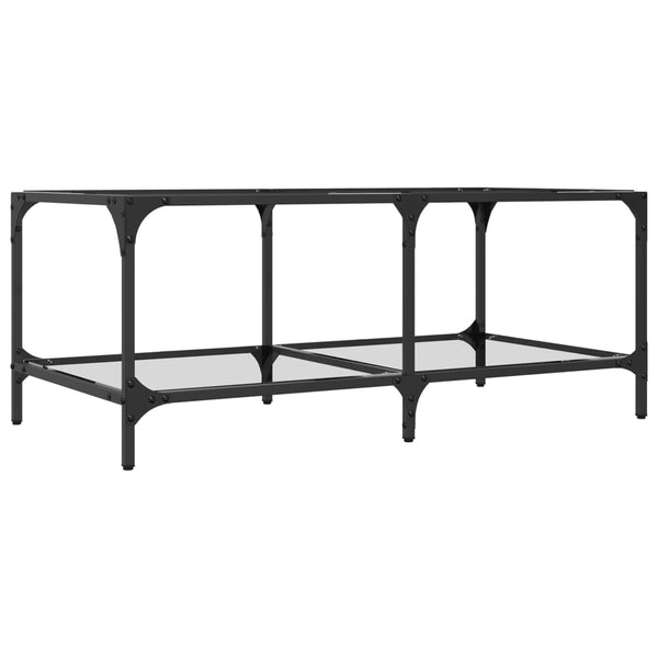 Couchtisch mit Glasplatte, 98,5 cm, Transparent