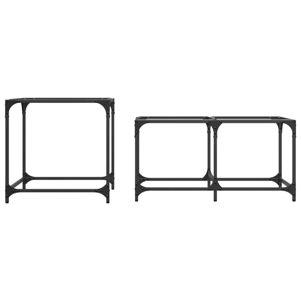 Satztische 2er Set Transparent Stahl
