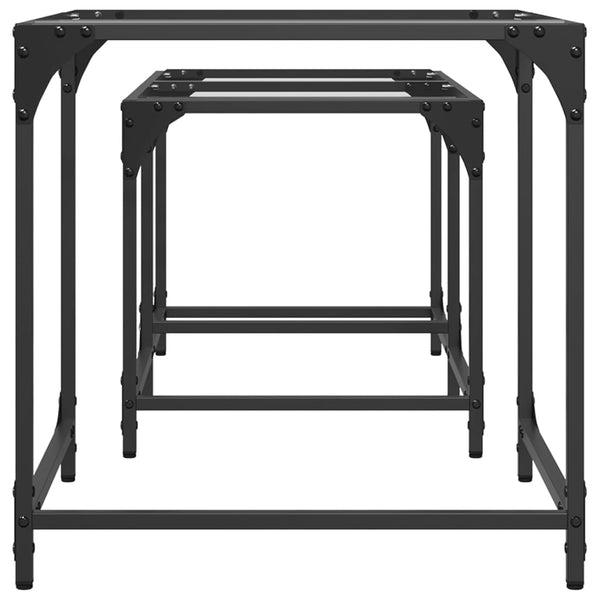 Satztische 2er Set Transparent Stahl