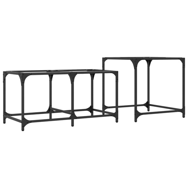 Satztische 2er Set Transparent Stahl