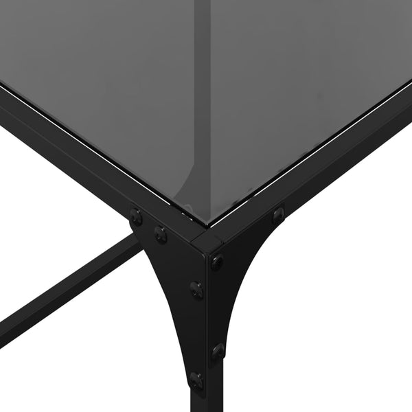 Satztische 2er Set Schwarz Stahl Glasplatte
