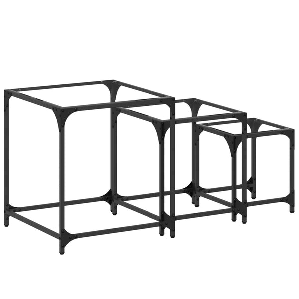 Satztische 3er Set Transparent Stahl