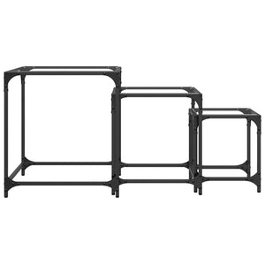 Satztische 3er Set Transparent Stahl