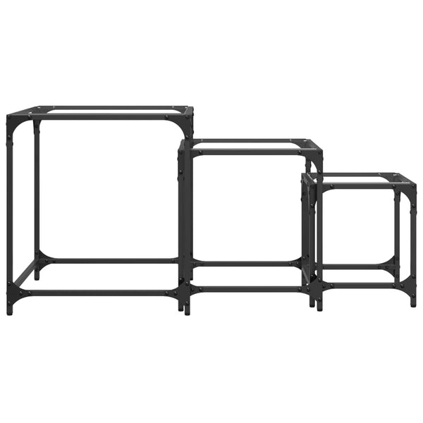 Satztische 3er Set Transparent Stahl