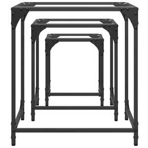 Satztische 3er Set Transparent Stahl