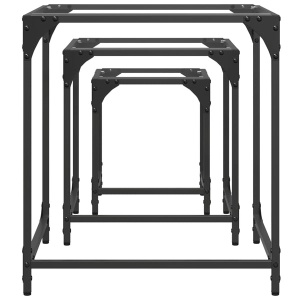 Satztische 3er Set Transparent Stahl