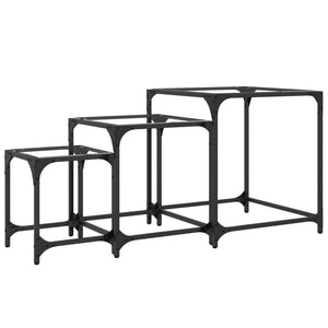 Satztische 3er Set Transparent Stahl