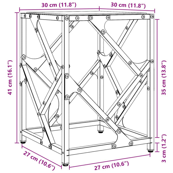 Couchtisch Glasplatte Transparent 30x30 cm