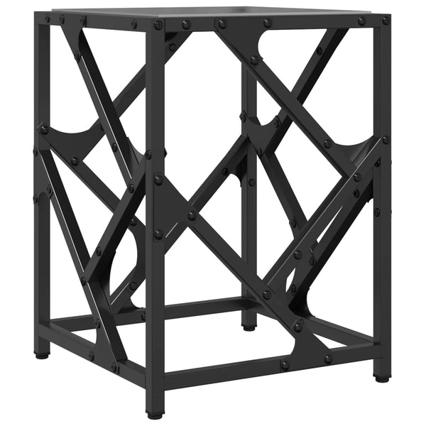 Schwarzer Couchtisch mit Glasplatte 30x30x41 cm