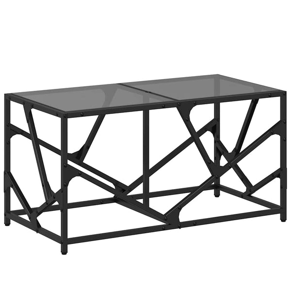Schwarzer Couchtisch mit Glasplatte