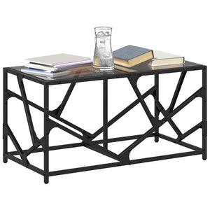 Schwarzer Couchtisch mit Glasplatte