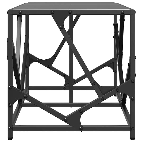 Schwarzer Couchtisch mit Glasplatte