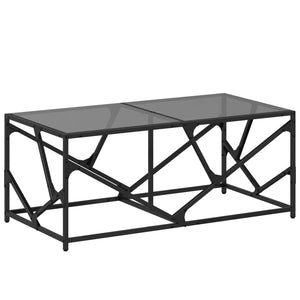 Schwarzer Couchtisch mit Glasplatte