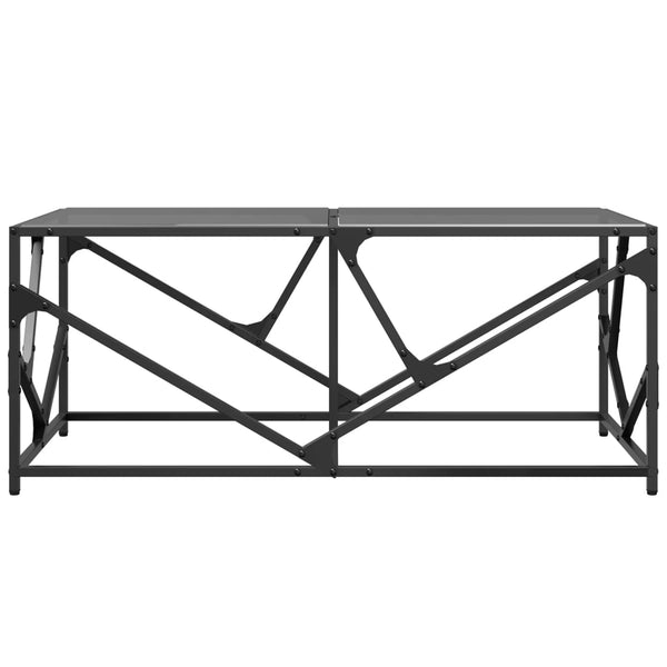 Schwarzer Couchtisch mit Glasplatte