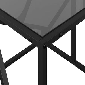 Schwarzer Couchtisch mit Glasplatte