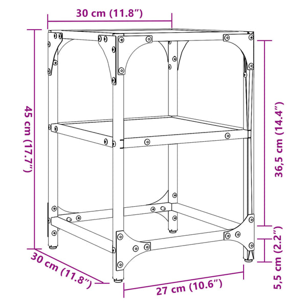 Couchtische mit Glasplatte, 2er-Set