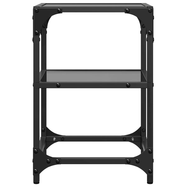 Schwarze Couchtische mit Glasplatte, 2er-Set