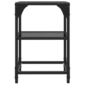 Schwarze Couchtische mit Glasplatte, 2er-Set
