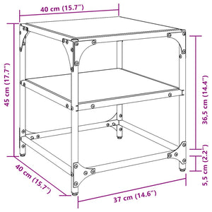 Couchtisch Glas Transparent 40x40 cm