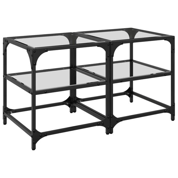 Couchtische Glasplatten 2er-Set Transparent 40x40cm