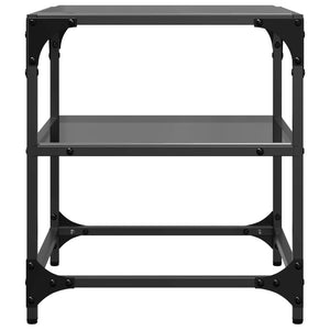 Schwarze Couchtische mit Glasplatte, 2er-Set