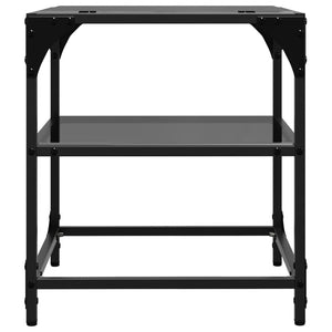 Schwarze Couchtische mit Glasplatte, 2er-Set