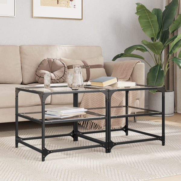 Couchtische Glasplatten 2er Set Transparent