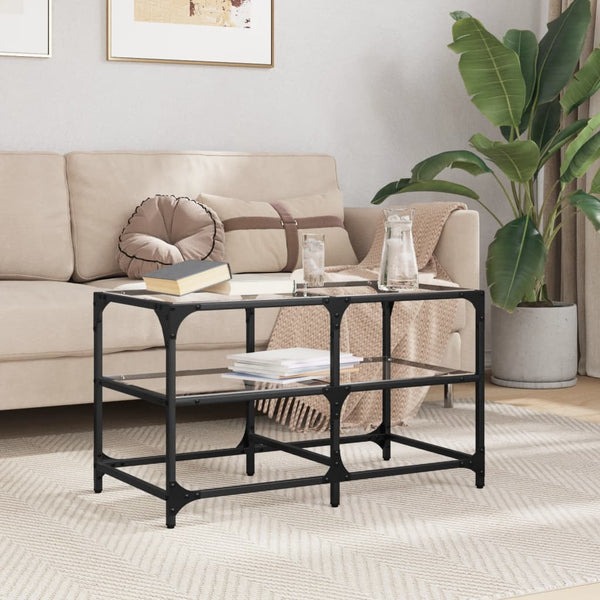 Couchtisch mit Glasplatte, 78,5 cm