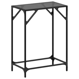 Schwarzer Konsolentisch mit Glasplatte 60x35x81 cm