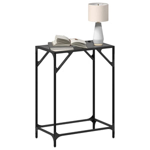 Schwarzer Konsolentisch mit Glasplatte 60x35x81 cm