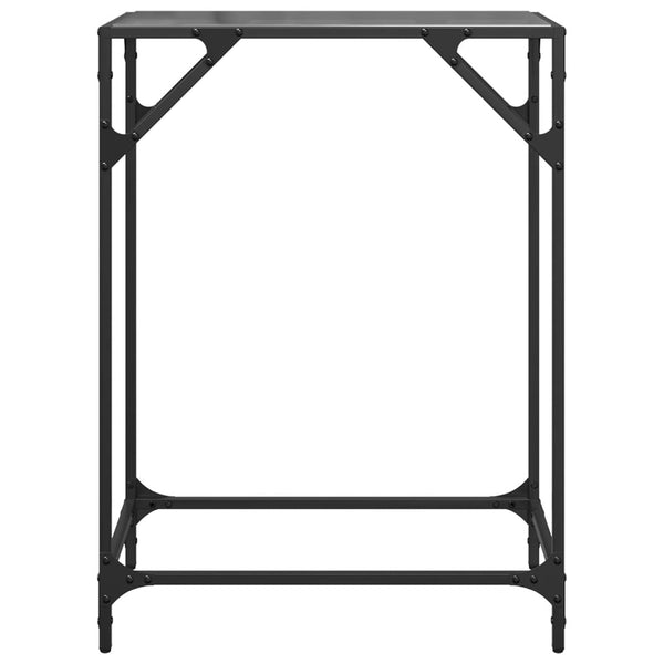Schwarzer Konsolentisch mit Glasplatte 60x35x81 cm