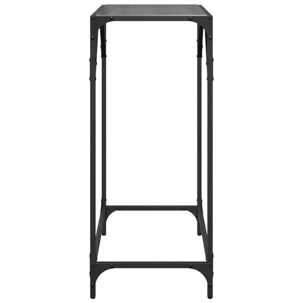 Schwarzer Konsolentisch mit Glasplatte 60x35x81 cm